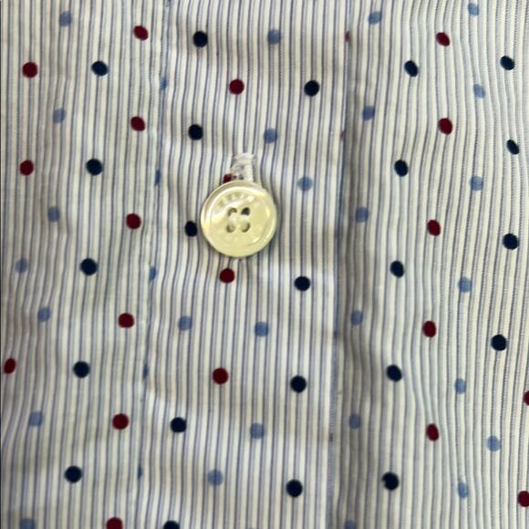 Celine Light Blue Polka Dot Button Down Shirt - Picture 13 of 13